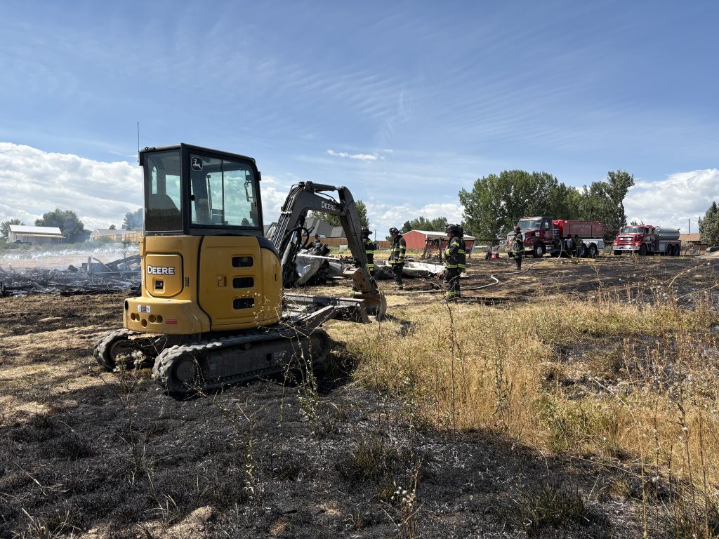 HelpingFiremen-1 - Tractor and Cleanup assisting firemen